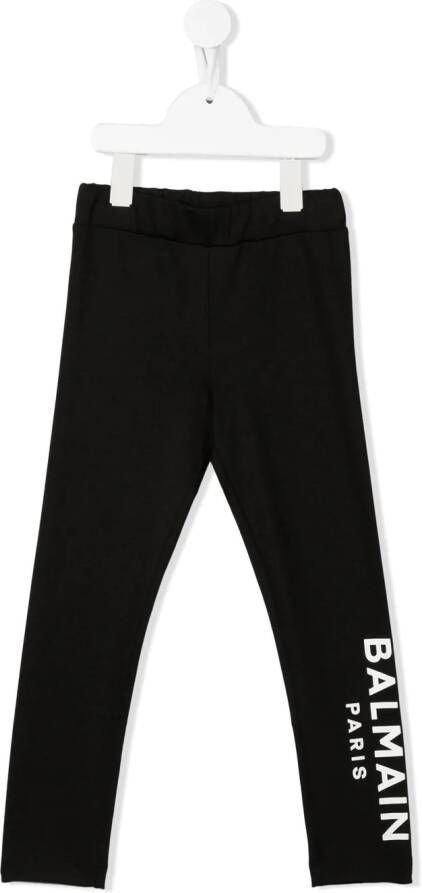 Balmain Kids Legging met logoprint Zwart