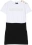 Balmain Kids Katoenen jurk Wit - Thumbnail 1
