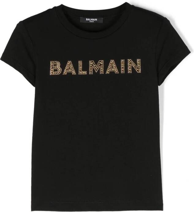 Balmain Kids T-shirt met logo Zwart