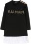 Balmain Kids Sweaterjurk verfraaid met logo Zwart - Thumbnail 1