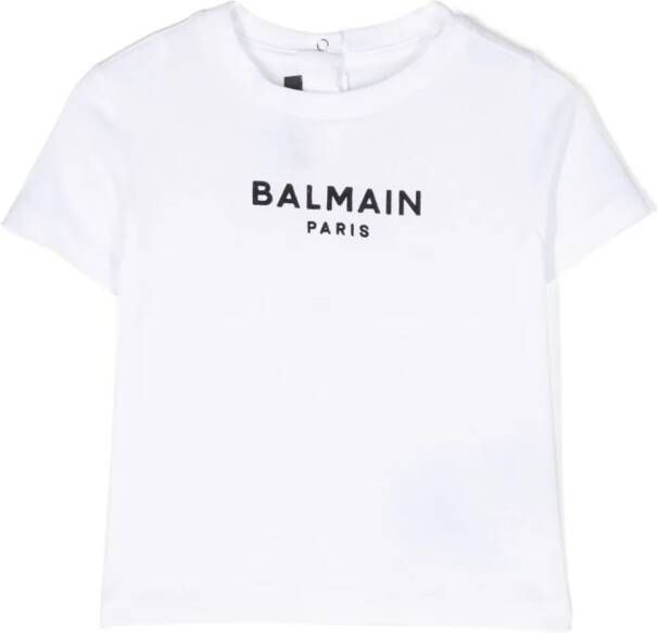 Balmain Kids T-shirt met logo-reliëf Wit