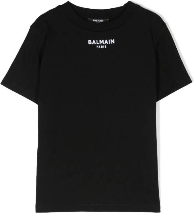 Balmain Kids T-shirt met geborduurd logo Zwart