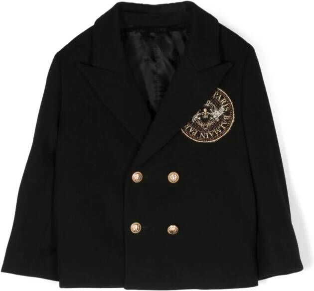 Balmain Kids Blazer met dubbele rij knopen Zwart
