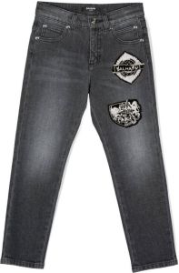 Balmain Kids Jeans met logopatch Zwart