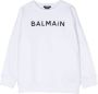 Balmain Kids Sweater met logoprint Wit - Thumbnail 1