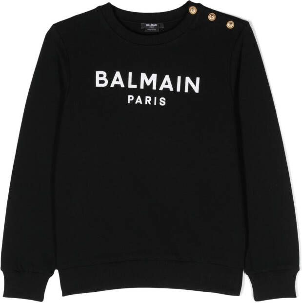Balmain Kids Sweater met logoprint Zwart