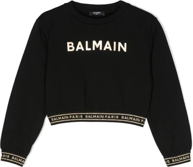 Balmain Kids Sweater met logoprint Zwart