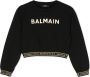 Balmain Kids Sweater met logoprint Zwart - Thumbnail 1