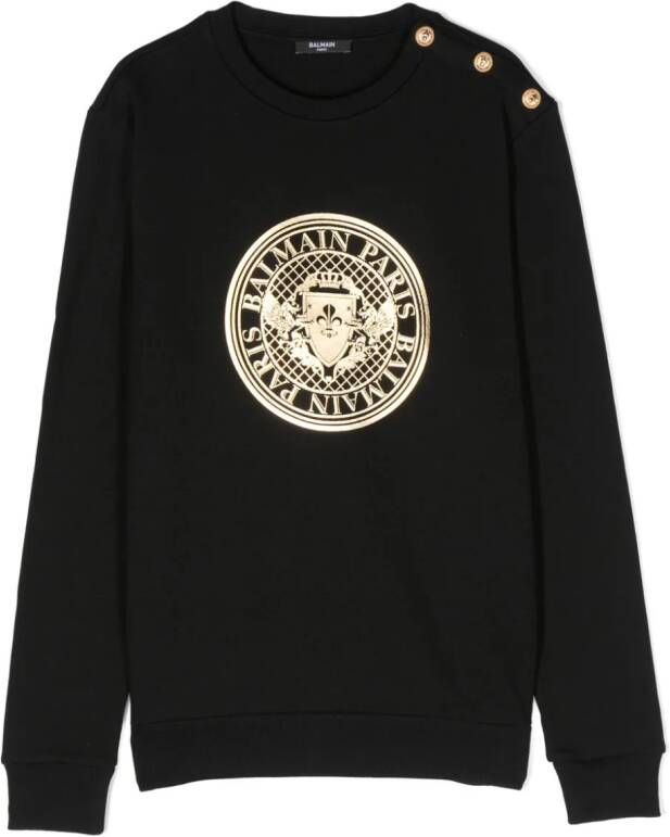 Balmain Kids Sweater met logoprint Zwart