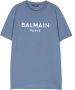 Balmain Kids T-shirt met logoprint Blauw - Thumbnail 1