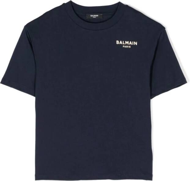 Balmain Kids T-shirt met logoprint Blauw