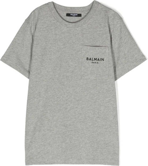 Balmain Kids T-shirt met logoprint Grijs