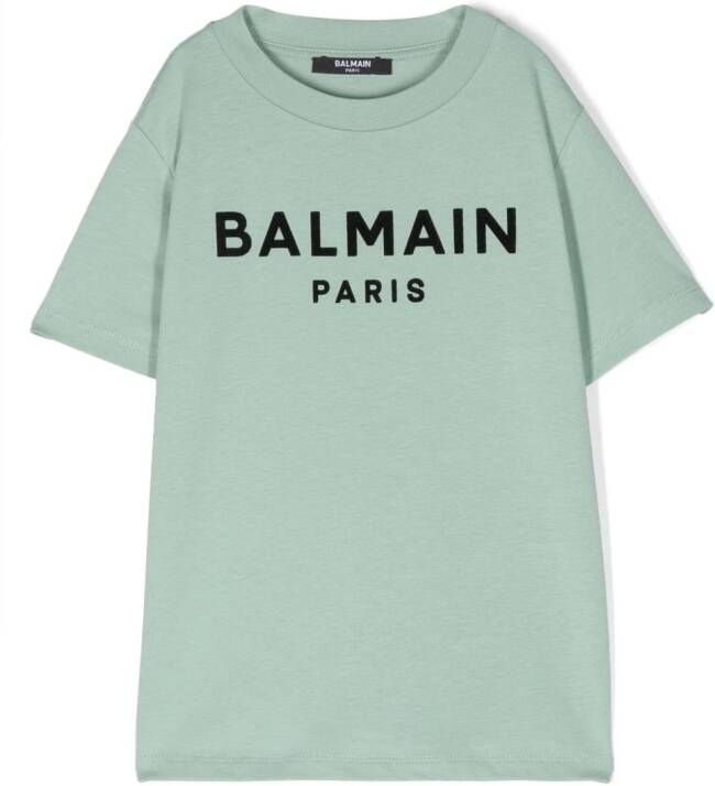 Balmain Kids T-shirt met logoprint Groen