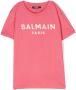 Balmain Kids T-shirt met logoprint Rood - Thumbnail 1