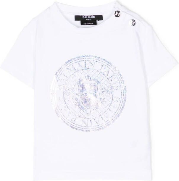 Balmain Kids T-shirt met logoprint Wit