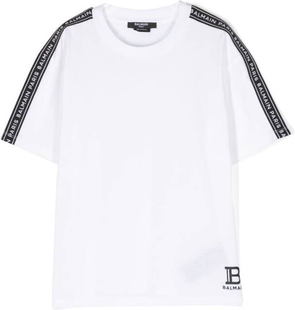 Balmain Kids T-shirt met logoprint Wit