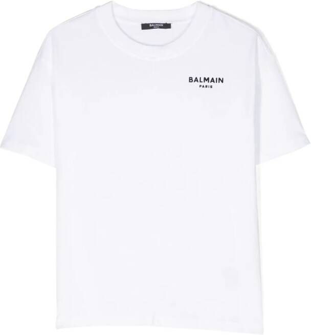 Balmain Kids T-shirt met logoprint Wit