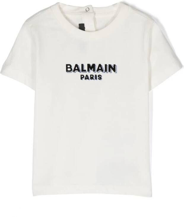 Balmain Kids T-shirt met logoprint Wit