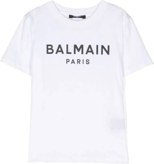 Balmain Kids T-shirt met logoprint Wit