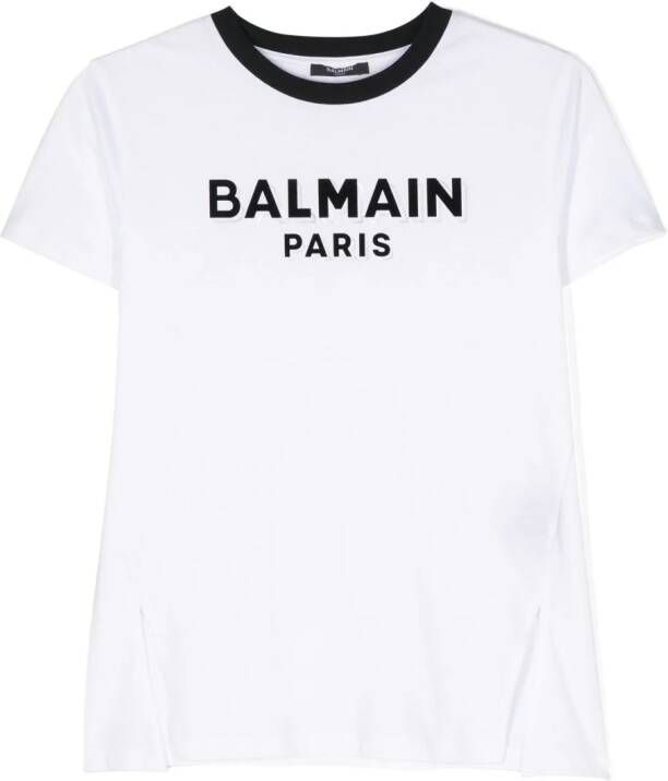 Balmain Kids T-shirt met logoprint Wit