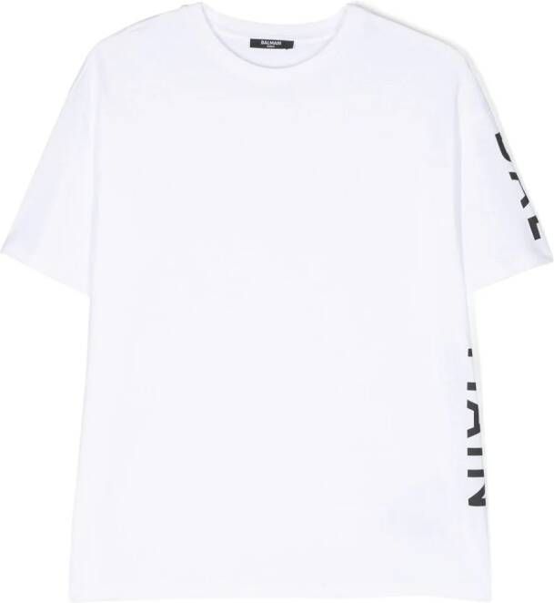 Balmain Kids T-shirt met logoprint Wit