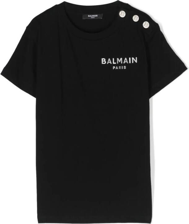 Balmain Kids T-shirt met logoprint Zwart