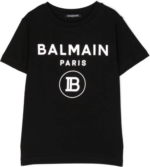 Balmain Kids T-shirt met logoprint Zwart