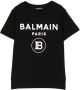Balmain Kids T-shirt met logoprint Zwart - Thumbnail 1