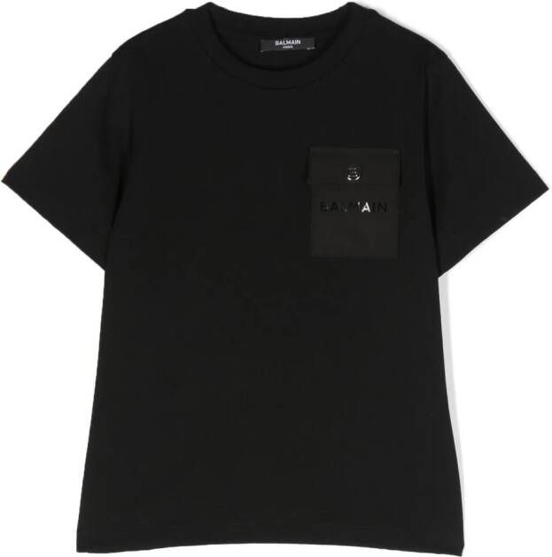Balmain Kids T-shirt met logoprint Zwart
