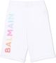 Balmain Kids Shorts met logoprint Wit - Thumbnail 1