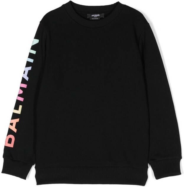 Balmain Kids Sweater met logoprint Zwart