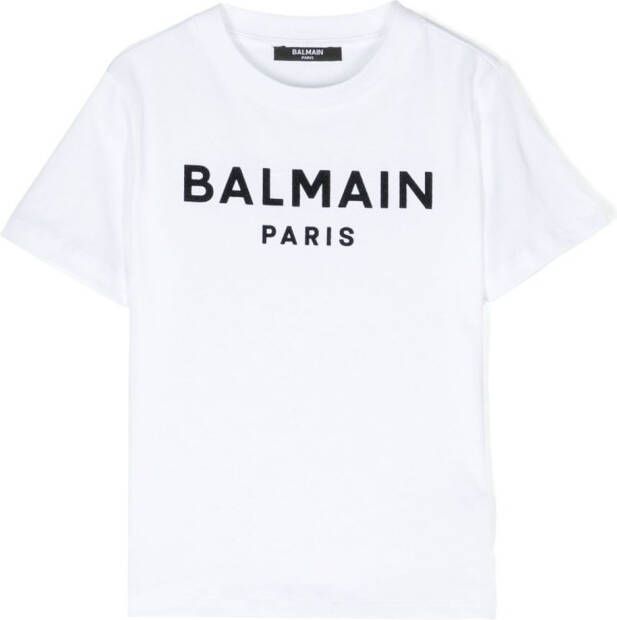 Balmain Kids T-shirt met logoprint Wit
