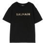 Balmain Kids T-shirt met logoprint Zwart - Thumbnail 1