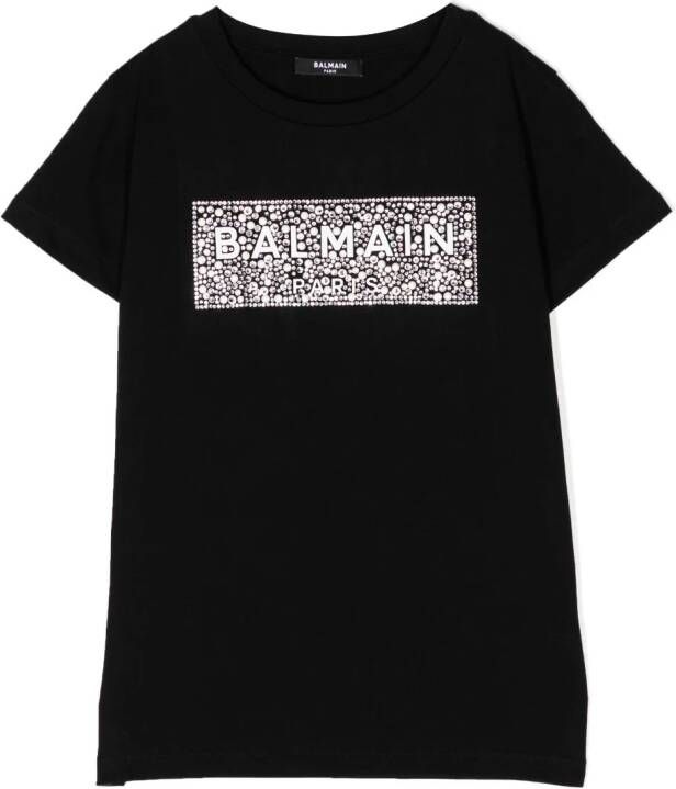 Balmain Kids T-shirt met logoprint Zwart