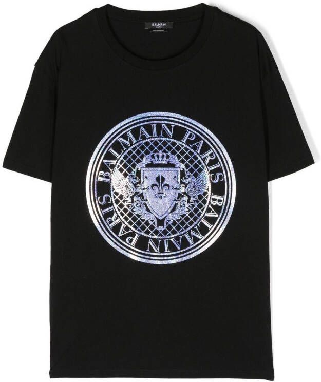 Balmain Kids T-shirt met logoprint Zwart