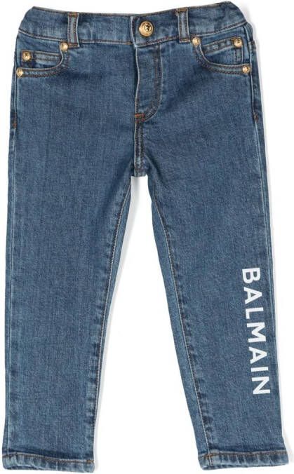 Balmain Kids Straight jeans Blauw