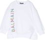 Balmain Kids Katoenen sweater met logoprint Wit - Thumbnail 1