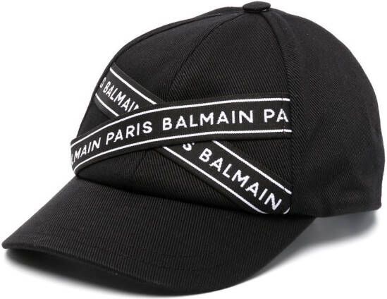 Balmain Kids Honkbalpet met logoband Zwart