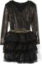 Balmain Kids Jurk met logoband Zwart - Thumbnail 1