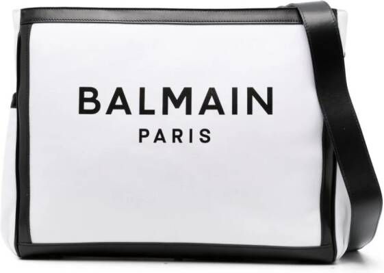 Balmain Kids Luiertas met logoprint Wit