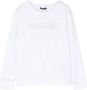 Balmain Kids Sweater met stras logo Wit - Thumbnail 1