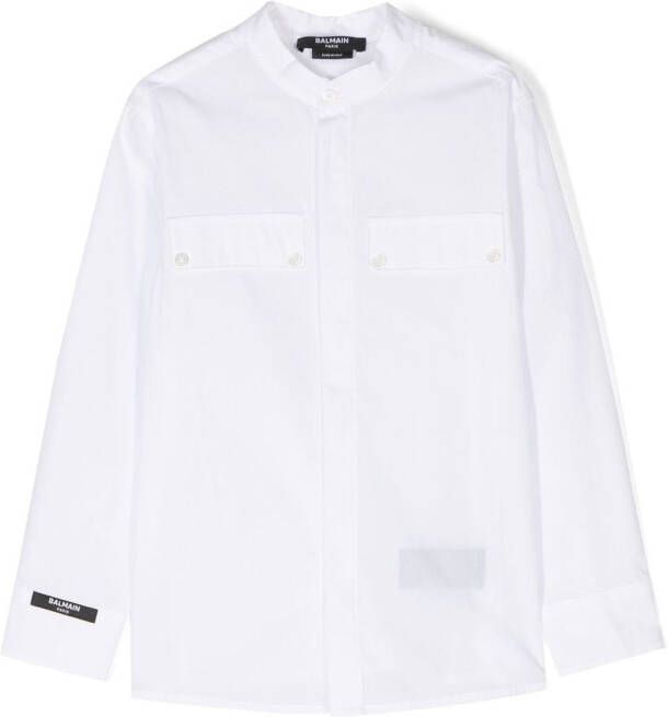 Balmain Kids Shirt met logopatch Wit