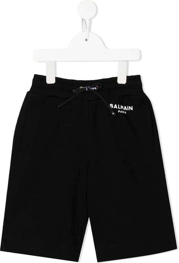 Balmain Kids Shorts met logoprint Zwart