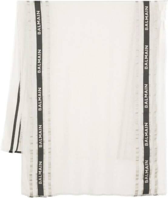 Balmain Kids Sjaal verfraaid met logo Beige