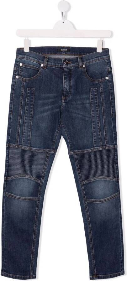 Balmain Kids Slim-fit jeans Blauw