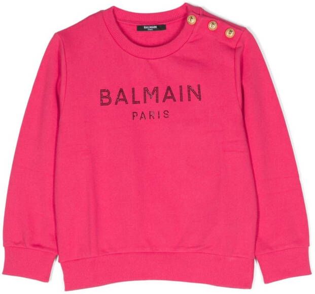 Balmain Kids Sweater met logo Roze