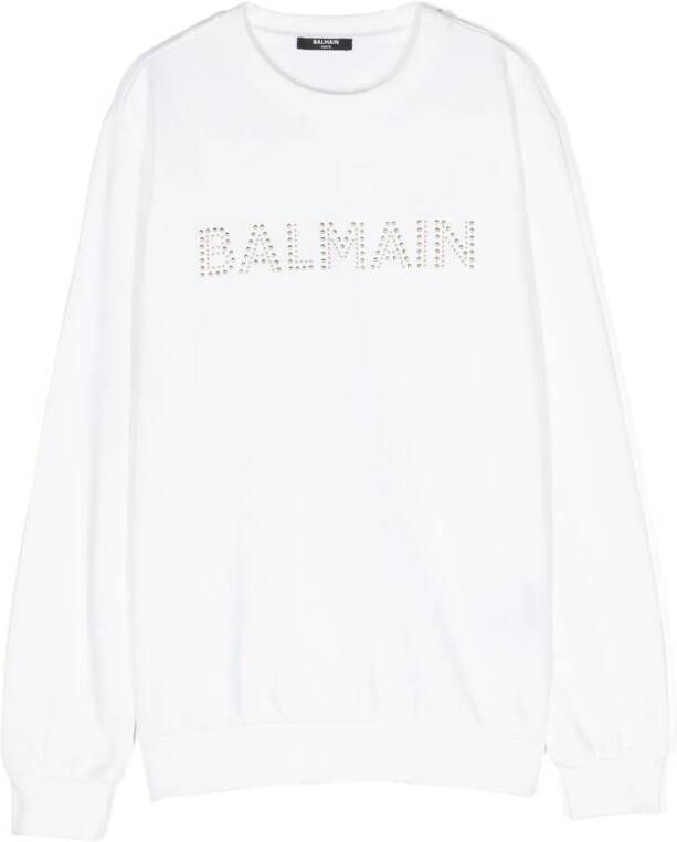 Balmain Kids Sweater met logo Wit