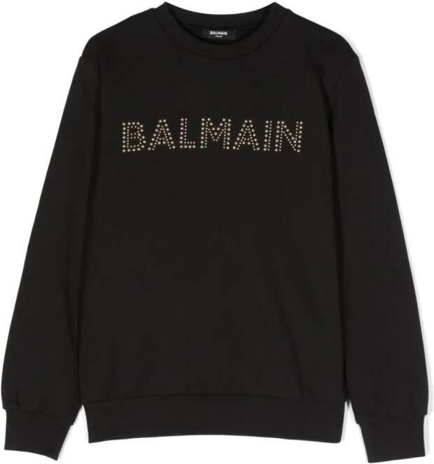 Balmain Kids Sweater met logo Zwart