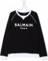 Balmain Kids Katoenen sweater met logoprint Zwart - Thumbnail 1