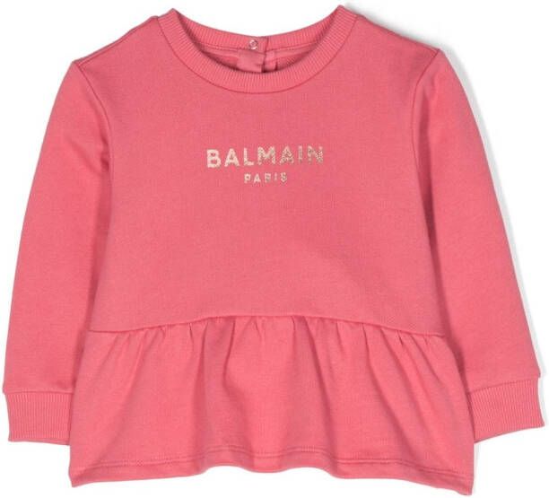 Balmain Kids Sweater met ruches Roze